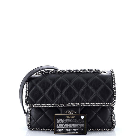 Chanel Medium Running Chain Around Flap Bag Quilted Crumpled Calfskin - Picture 2 of 6